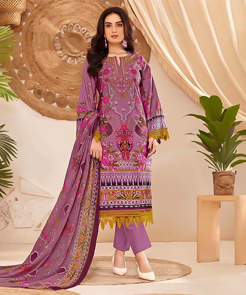 Purple Cotton Printed Salwar Kameez in mumbai