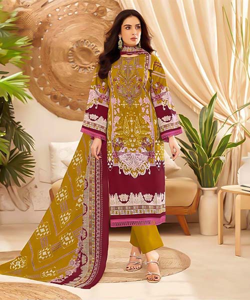 Yellow Cotton Printed Salwar Kameez in mumbai