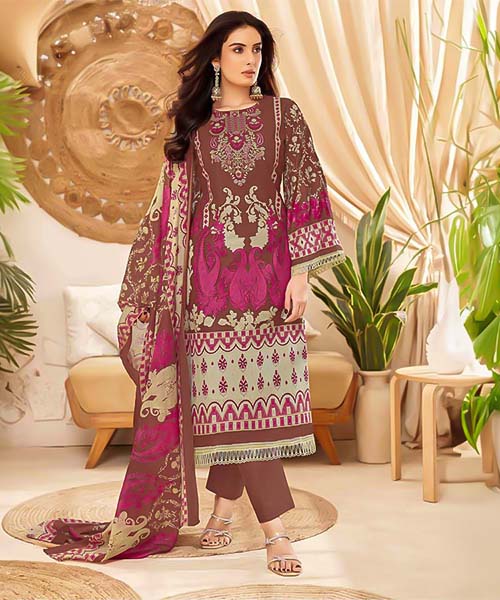 Brown Cotton Printed Salwar Kameez in mumbai
