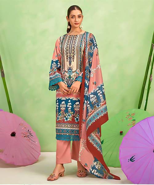 Pink Cotton Casual Wear Salwar Kameez