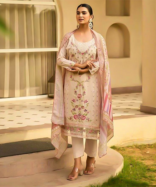 White  Cotton Casual Wear Salwar Kameez in oxford