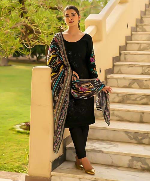 Black  Cotton Casual Wear Salwar Kameez in oxford