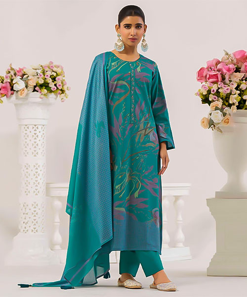 Green  Lawn Cotton Casual Wear Salwar Kameez in swansea