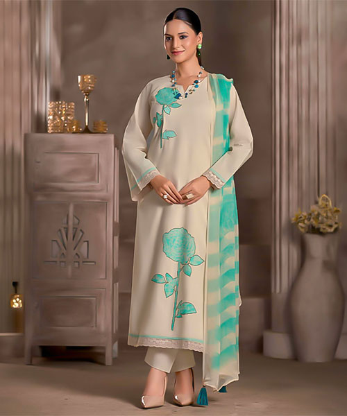 White  Lawn Cotton Casual Wear Salwar Kameez in swansea