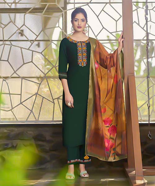 Green  Viscose  Casual Wear Salwar Kameez in peterborough