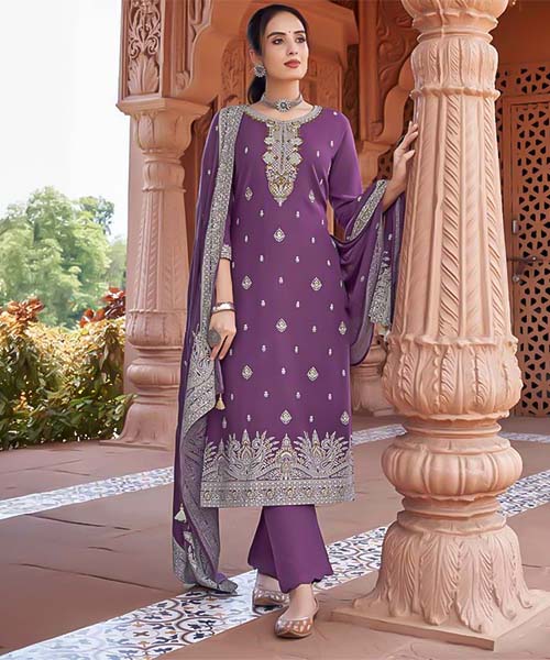 Purple  Rayon Casual Wear Salwar Kameez in india