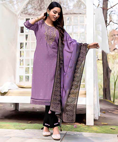 Purple  Vetican Casual Wear Salwar Kameez