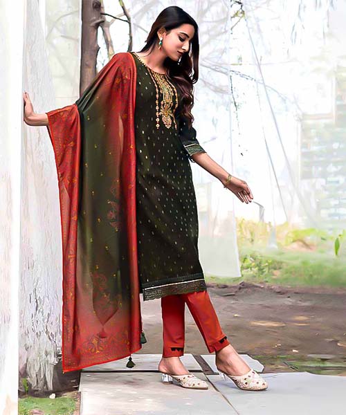 Green Vetican Casual Wear Salwar Kameez