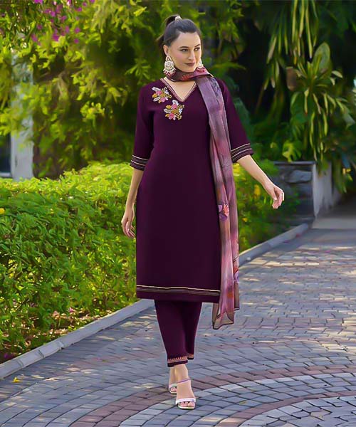 Violet Viscose  Casual Wear Salwar Kameez in peterborough