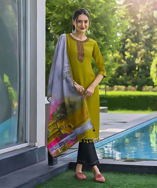 Green  Viscose Casual Wear Salwar Kameez in hereford