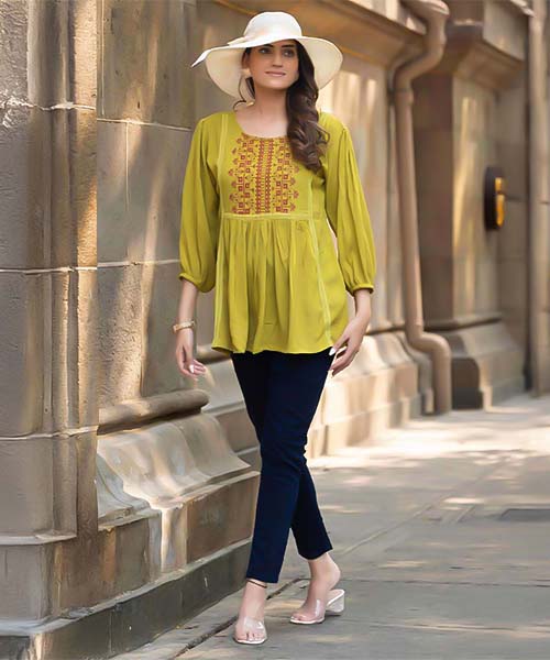 Green  Rayon Casual Wear Kurti in salford