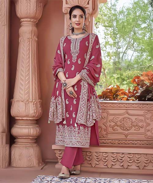 Red  Rayon Casual Wear Salwar Kameez in india