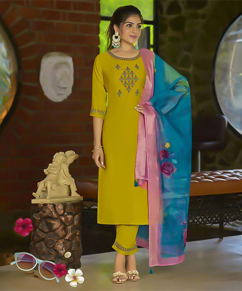 Yellow Viscose  Casual Wear Salwar Kameez in peterborough