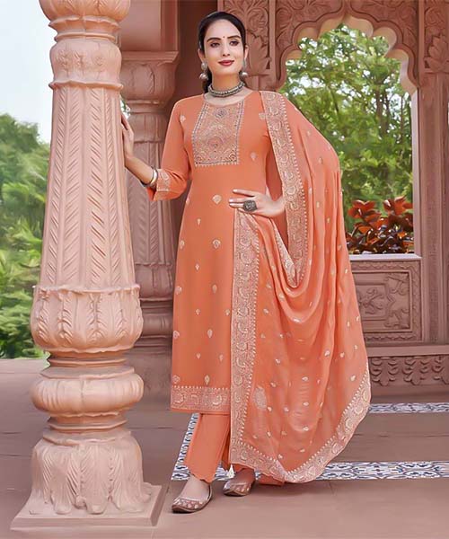 Orange  Rayon Casual Wear Salwar Kameez in india