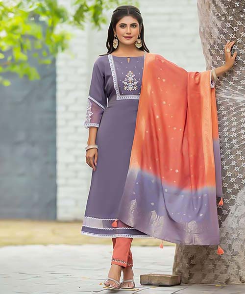 Purple Blended Shimmer Casual Wear Salwar Kameez in peterborough