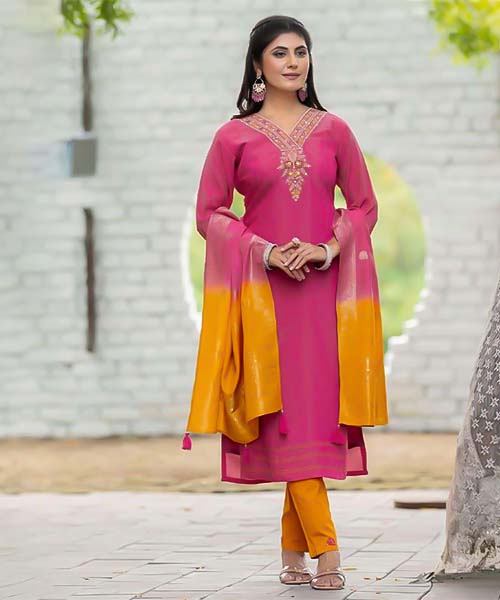 Pink Blended Shimmer Casual Wear Salwar Kameez in peterborough