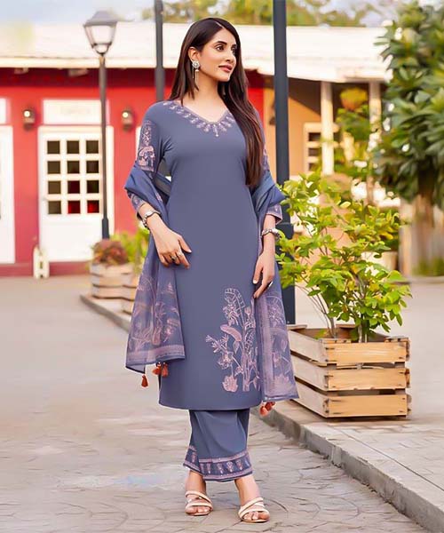 Blue  Rayon Casual Wear Salwar Kameez in norway