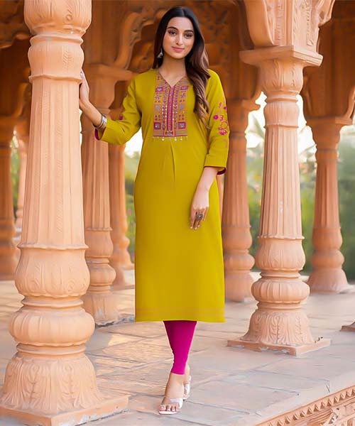 Green  Rayon Casual Wear Kurti in lichfield