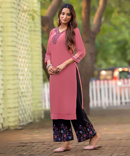 Pink  Rayon Casual Wear Kurti in salford