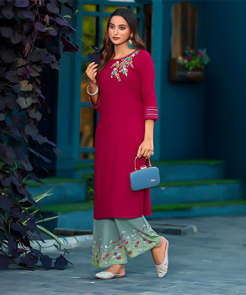 Red Rayon Casual Wear Kurti in salford