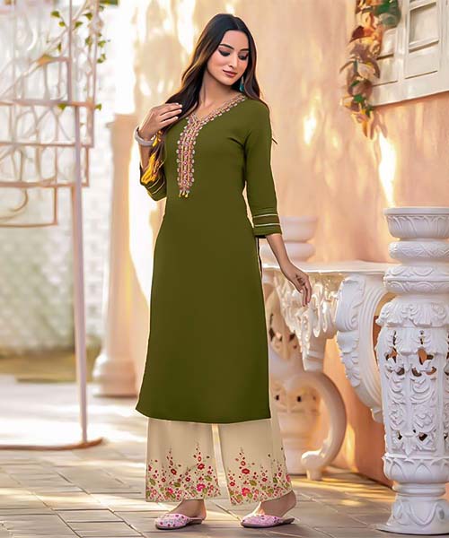 Green  Rayon Casual Wear Kurti in salford