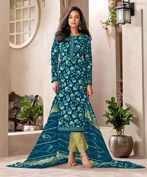 Blue  Cotton Casual Wear Salwar Kameez in norway