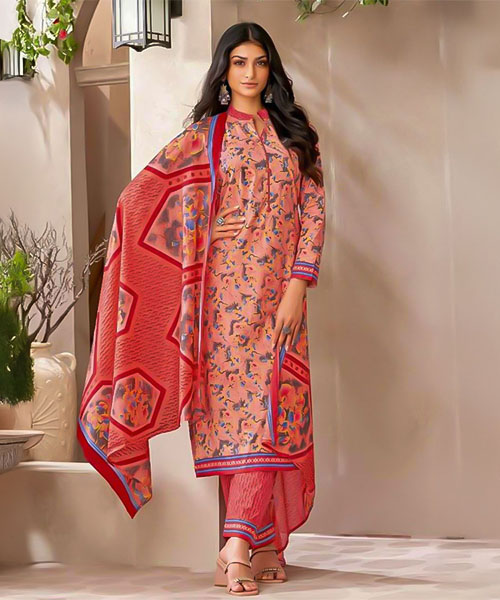 Red  Cotton Casual Wear Salwar Kameez in norway