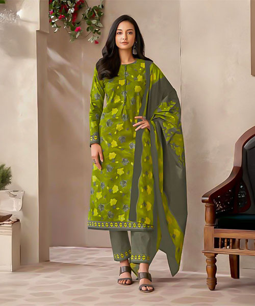 Green  Cotton Casual Wear Salwar Kameez in norway