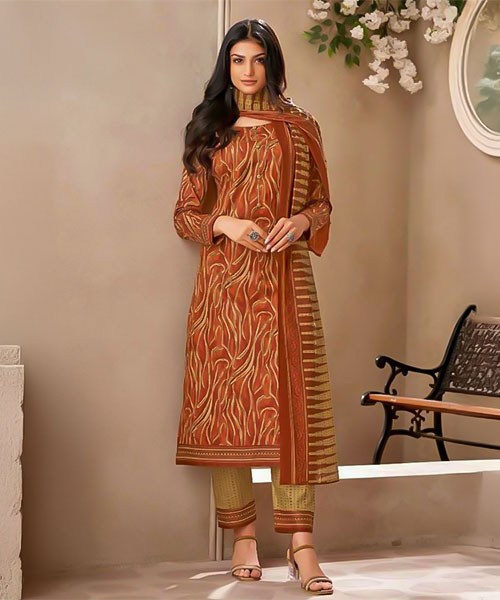 Brown  Cotton Casual Wear Salwar Kameez in norway