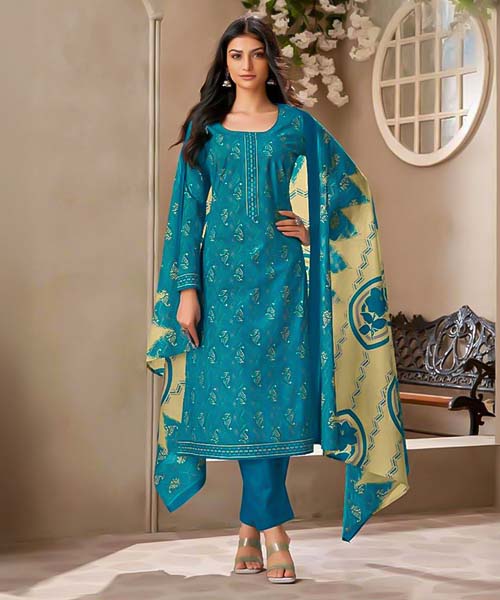 Blue  Cotton Casual Wear Salwar Kameez in norway