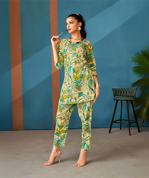 Green  Cotton Printed Kurti in nottingham