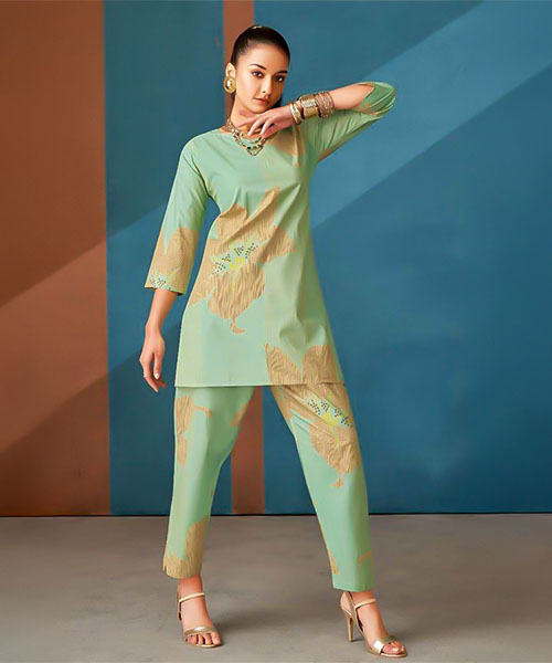 Green  Cotton Printed Kurti in nottingham