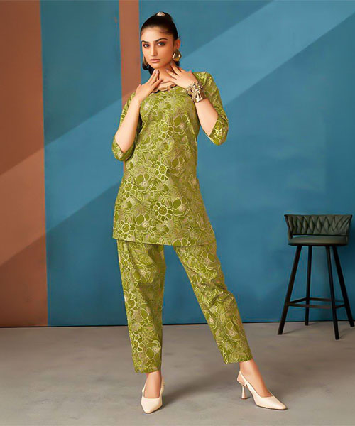 Green  Cotton Printed Kurti in nottingham