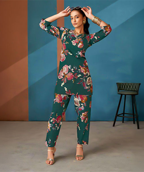 Green  Cotton Printed Kurti in nottingham