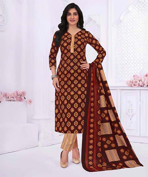Brown  Cotton Casual Wear Salwar Kameez in austin