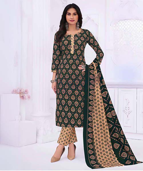 Green  Cotton Casual Wear Salwar Kameez in austin