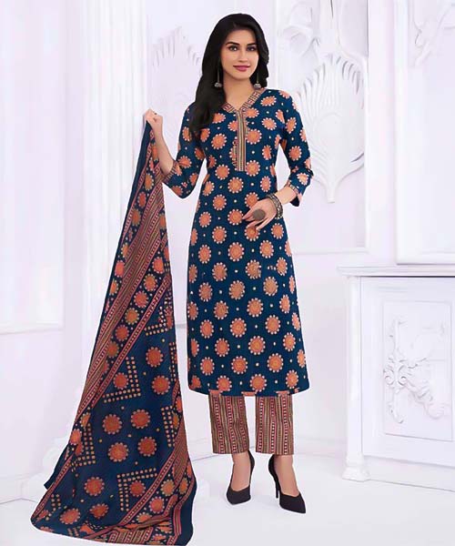 Blue Cotton Casual Wear Salwar Kameez in austin
