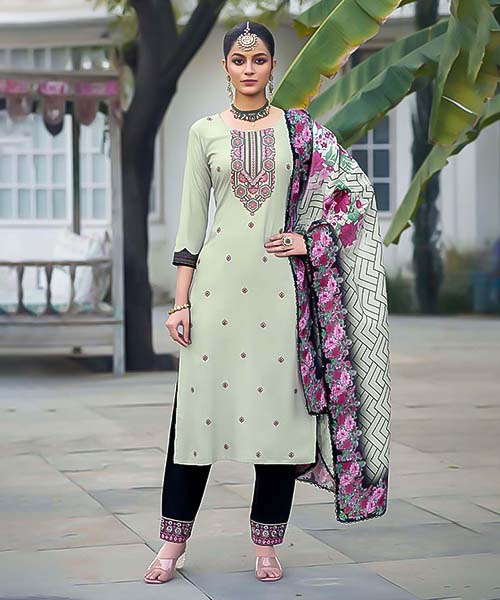 White Rayon Casual Wear Kurti