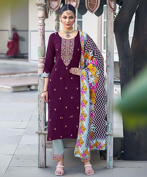 Brown Rayon Casual Wear Kurti