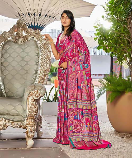 Magenta  Moss Printed Saree in louisville