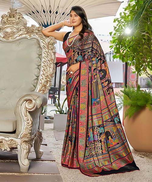 Black  Moss Printed Saree in louisville