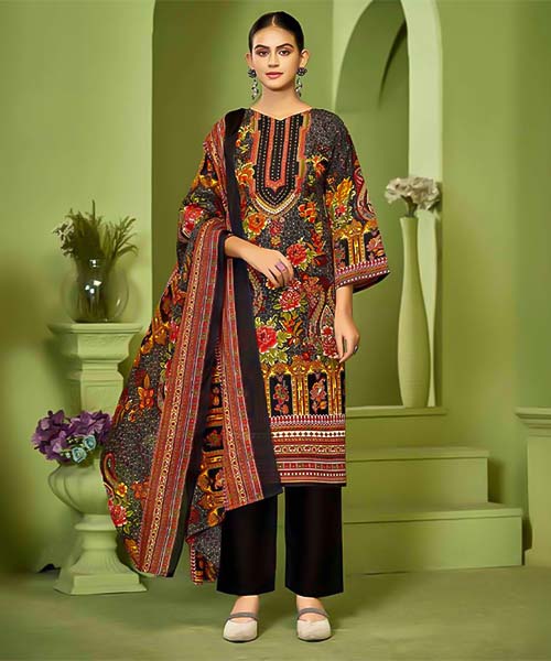 Black  Cotton Printed Salwar Kameez in york