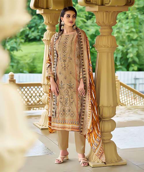 Yellow Cambric Casual Wear Salwar Kameez in denver