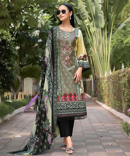 Green  Cambric Casual Wear Salwar Kameez