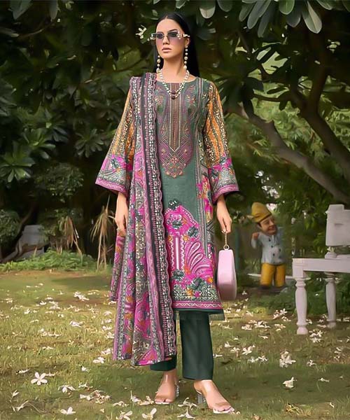 Green  Cambric Casual Wear Salwar Kameez