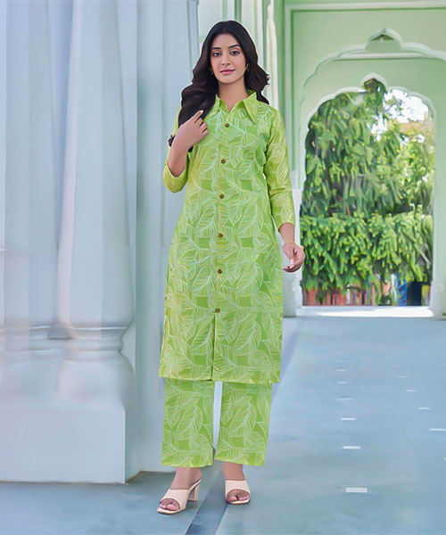 Green  Chanderi Casual Wear Kurti in salford
