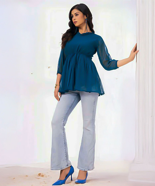 Blue  Georgette Casual Wear Kurti in dallas