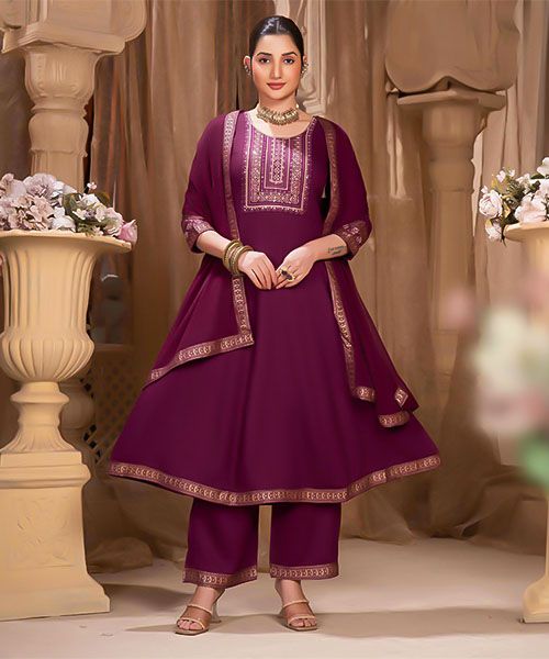 Violet  Rayon Casual Wear Salwar Kameez in delhi