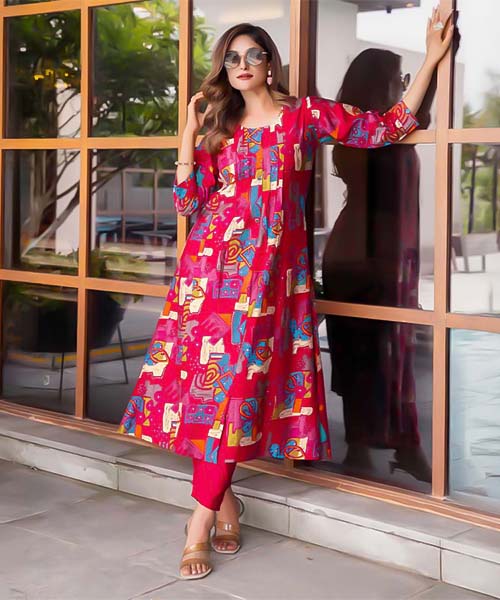 Red  Vertican Casual Wear Kurti in middlesbrough