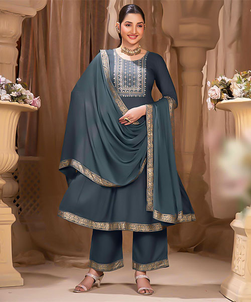 Grey  Rayon Casual Wear Salwar Kameez in delhi